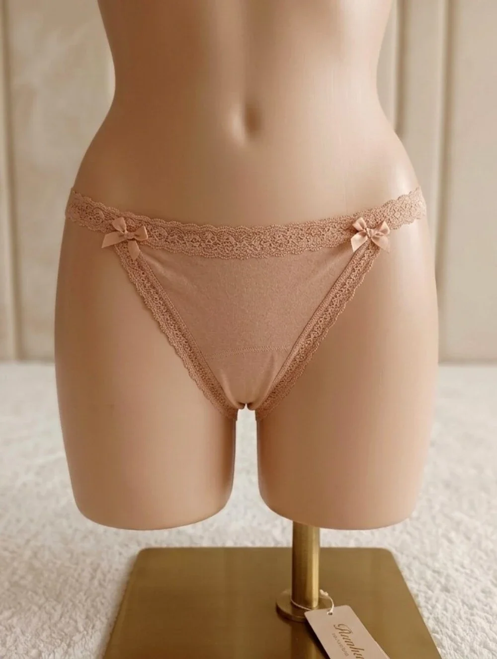 Vintage Victoria's Secret Lace-Trim Bikini Panty, Size M